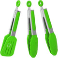 Small Silicone Serving Tongs Set of 3, Mini Tongs by Pharamat