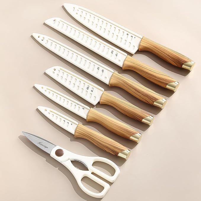Knife set, 13 Pieces Kitchen Knives Set, Nonstick Ceramic Anti-Rust Coating and - Image 2