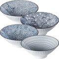 38 oz Japanese Ramen Bowls Set of 4, Large Pho Bowls, 8 Inch Ceramic