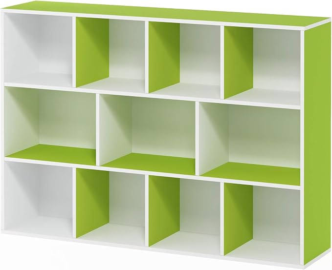 Furinno LUDER Book Shelf, 11-Cube Bookshelf, Reversible Bookcase, 9.4 x 29.1 x - Image 7