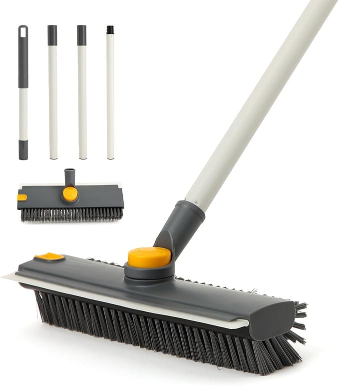 Yocada Floor Scrub Brush with Long Handle 3 in 1 Dual-Sided Stiff Bristle by Yocada