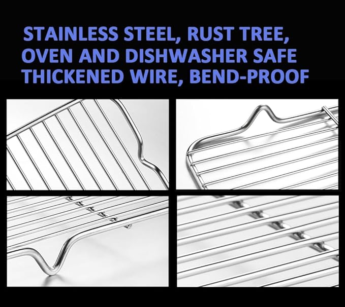 Oven Roasting Rack 11 x 15.4 inch Rectangle Baking Cooling Steaming Grilling - Image 4