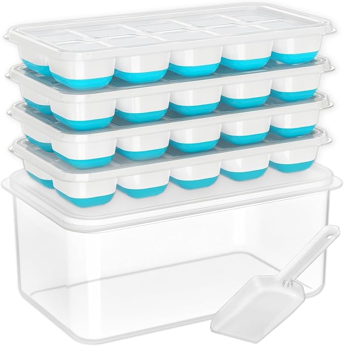 DOQAUS Ice Cube Tray with Lid and Bin by DOQAUS