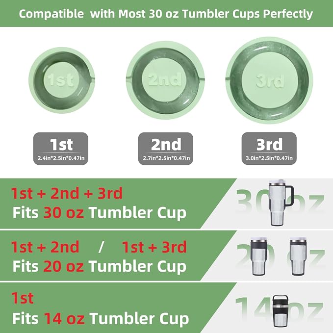 Tcamp Ice Cube Tray for 30 oz Tumbler Cup Ice Mold, Ice Drink - Image 3
