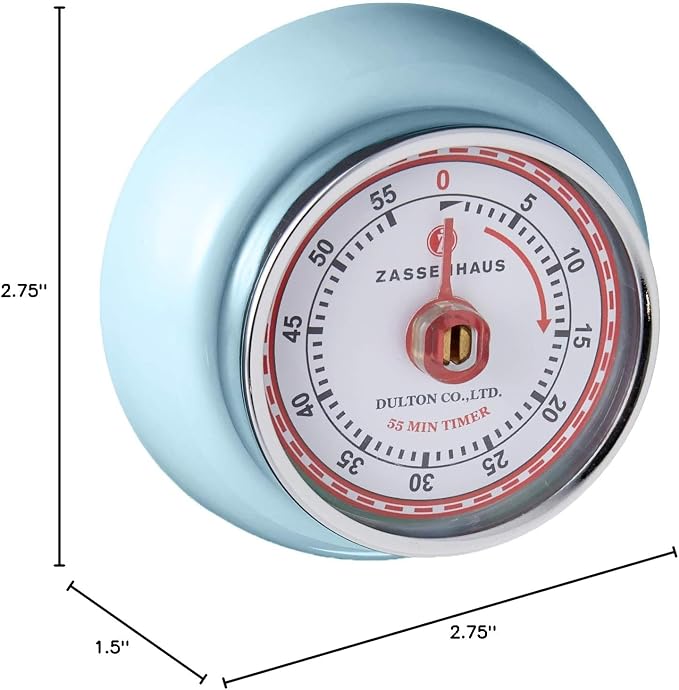 Zassenhaus Magnetic Retro Kitchen Timer, Classic Mechanical Cooking Timer - Image 4