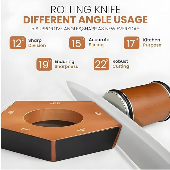 5 Angles High Carbon Stainless Steel Rolling Knife Sharpener - Image 5