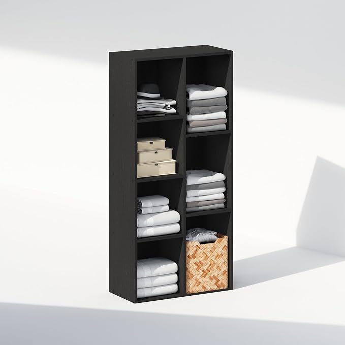 Furinno Reed Closet Organizers and Storage, 7-Cube Closet Organizer, Open Shelf - Image 4
