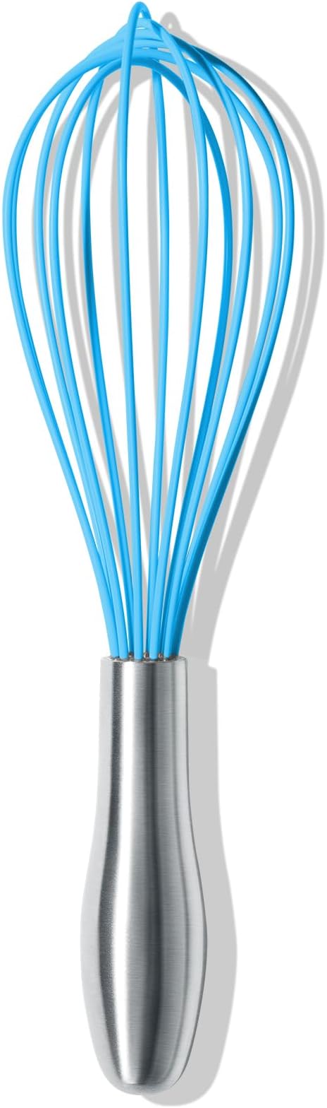 OYV 10-Inch Blue Silicone Whisk, Heat Resistant 480°F Kitchen Whisk by OYV
