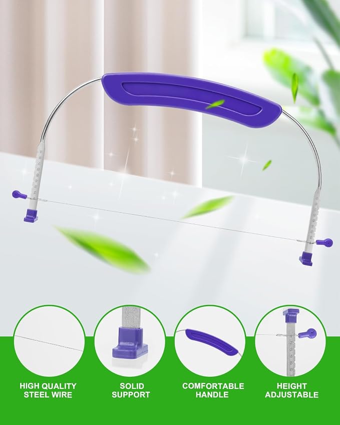 1PCS Purple Adjustable Food Grade Stainless Steel Cake Cutter Slicer Leveler - Image 2