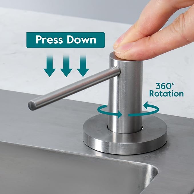 Gappo Upgraded Soap Dispenser for Kitchen Sink Brushed Nickel, Stainless Steel - Image 2