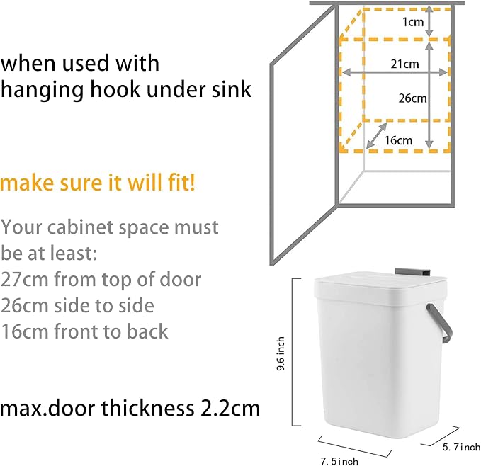stonespace Small Kitchen Trash Can - Image 7