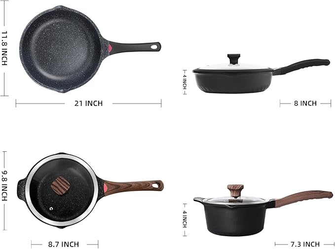 Vinchef Nonstick Sauce Pan & Skillet - Image 4