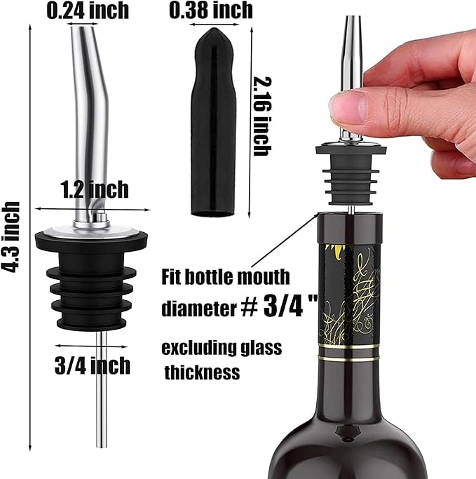 Pafusen 6 Pack Liquor Bottle Pourers, Liquor Pour Spout - Image 5