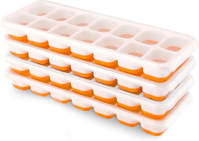 Ice Cube Trays 4 Pack, Airabc Silicone Ice Cube Trays by AlwaysMeetAllYourIceMakingNeeds