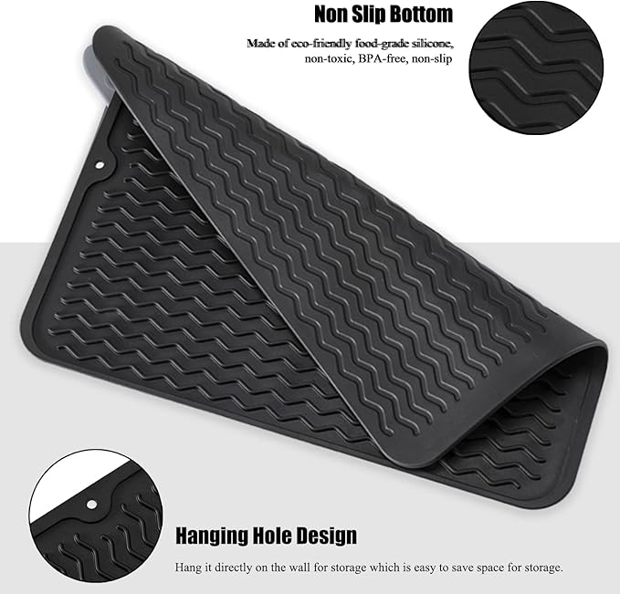 Large 17" x 14" Silicone Dish Drying Mat - Image 4