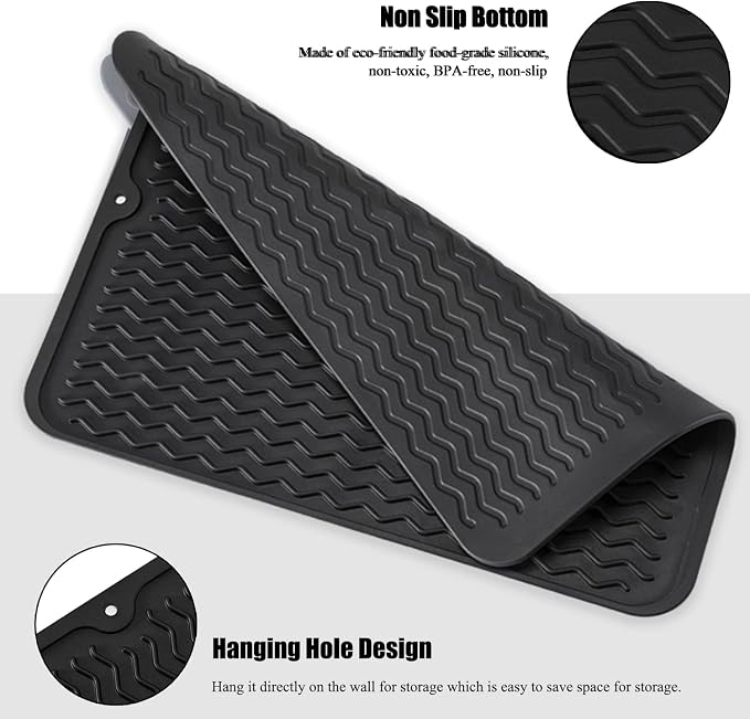 Large 14" x 11" Silicone Dish Drying Mat - Image 5