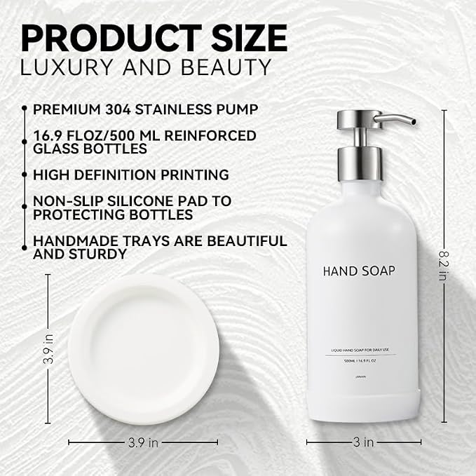 Glass Soap Dispenser Bathroom Set by Janxin, Foaming Kitchen soap Dispenser - Image 2