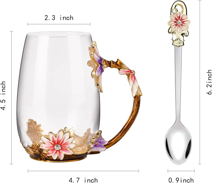 OEAGO Purple Gifts for Women Mom Mothers Day Glass Coffee Enamels Mug Best - Image 2