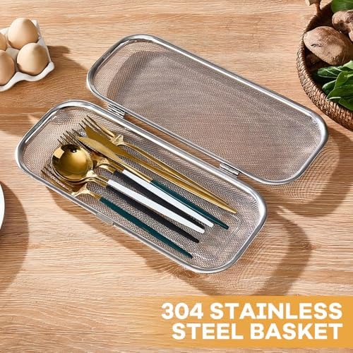 304 Stainless Steel Mesh Dishwasher Basket with Locking Lid