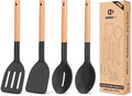 Pack of 4 Silicone Cooking Utensils Set, Non Stick Solid Spatulas and Heat by BUNDLEPRO