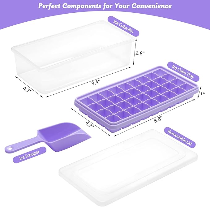 Silicone Ice Cube Tray with Leak-Proof Lid & Storage Bin - Image 2