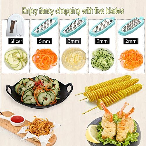 Ourokhome 5-Blade Zucchini Noodle Maker Spiralizer
