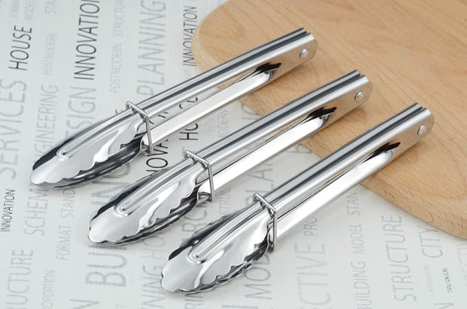HINMAY Mini Stainless Steel Serving Tongs Small Tongs - Image 4