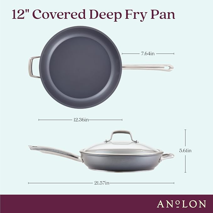 Anolon Accolade Forged Hard Anodized Nonstick Deep Frying Pan / Skillet - Image 3