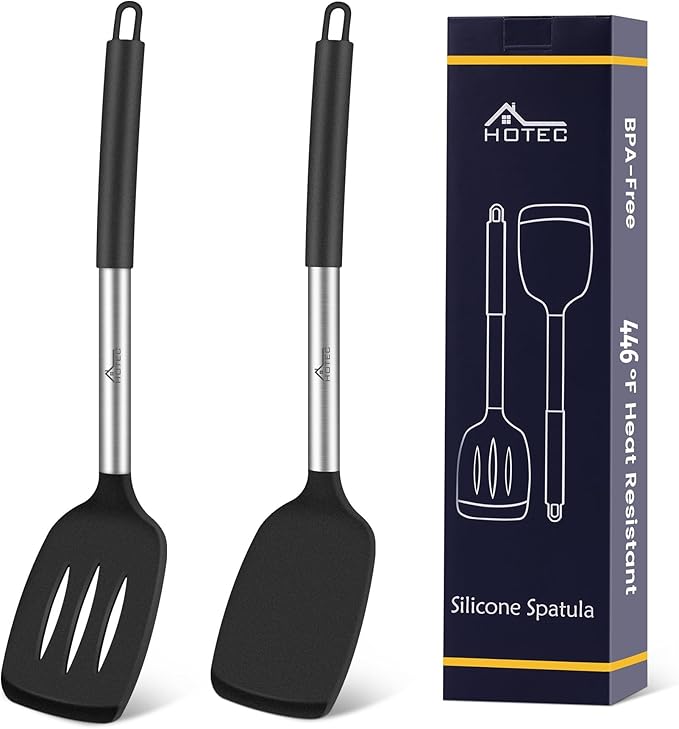 HOTEC Silicone Spatula Set of 2, High Heat-Resistant & BPA-Free Kitchen by Hotec