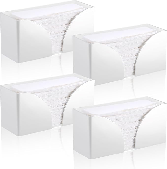 4Pack White Paper Towel Dispenser Countertop Acrylic Paper Towel Holder by AFOROEOA