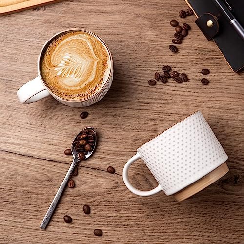 GBhome 12oz Stackable Coffee Mugs with Stand, Ceramic Coffee Cups Set