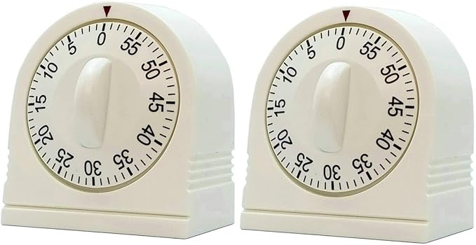 60 Minute Wind Up Timer, Visual Mechanical Timer by NUOSWEK