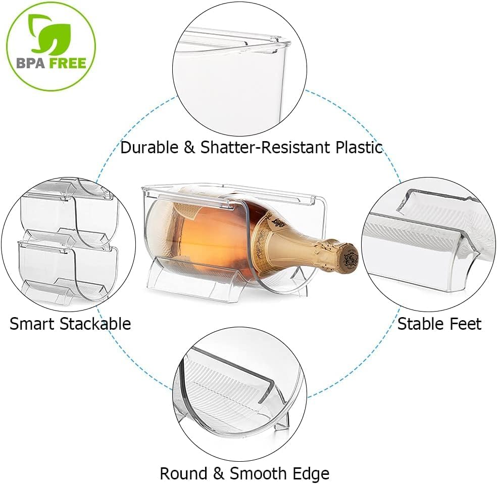 6 Pack Plastic Wine Bottle Holder for Refrigerator