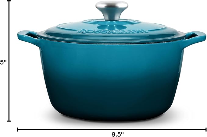 ROSSALLINI Signature Enameled Cast Iron Dutch Oven, Non-Stick Serving Pot - Image 10