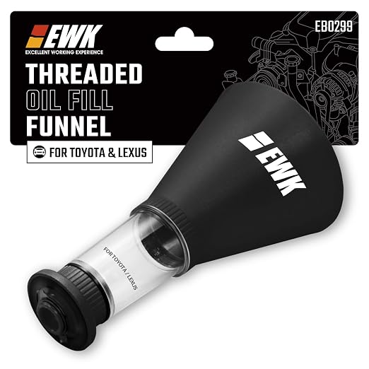 EWK Oil Funnel Threaded Engine Oil Fill Funnel, Secure No-Leak Design by EWKTool