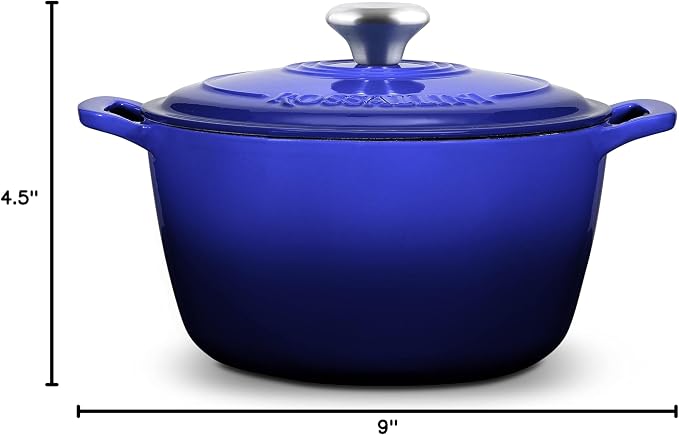 ROSSALLINI Signature Enameled Cast Iron Dutch Oven, Non-Stick Serving Pot - Image 10