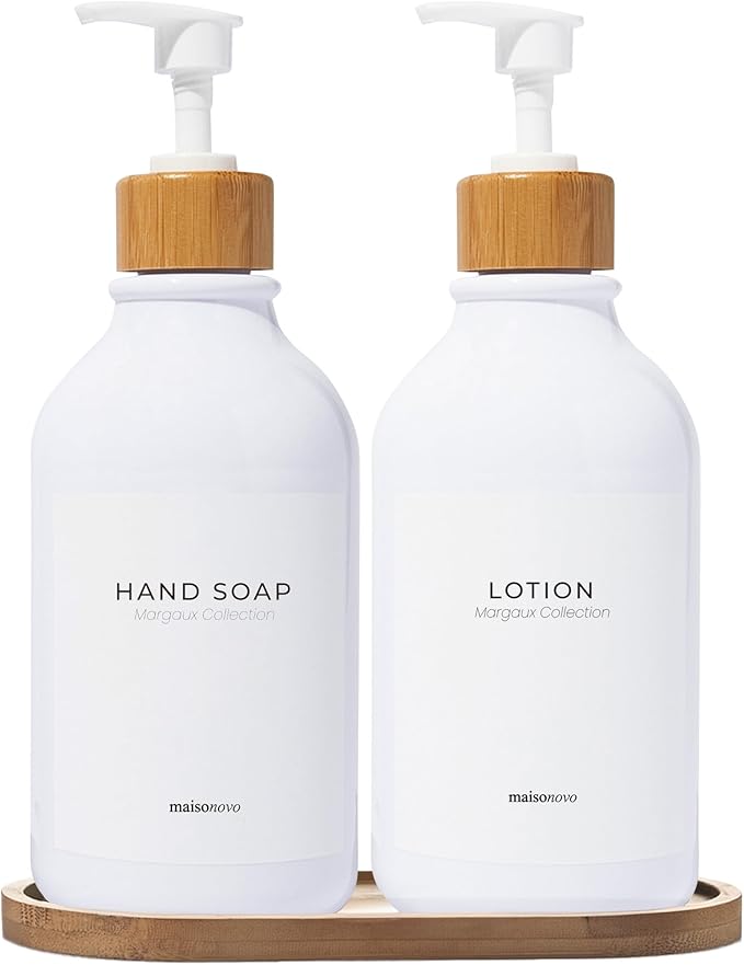 MaisoNovo Soap Dispenser Bathroom Set of 2-16.9 oz Bathroom Soap Dispenser Set by MaisoNovo-TheArtofSustainableLiving