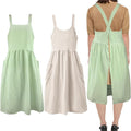 Uaussi Cotton Linen Apron Cross Back Work Apron by Uaussi