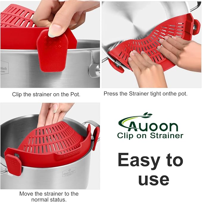 Large AUOON Clip on Strainer for All Pots and Pans - Image 4