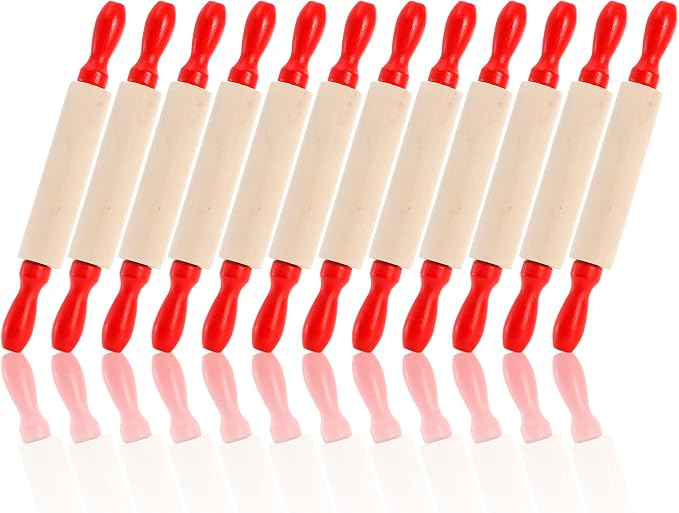 SOUJOY Set of 12 Mini Rolling Pin, 8 Inch Wood Dough Roller by SOUJOY