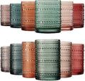 Khen Hobnail Beaded Highball Drinking Tumbler Glasses | Set of 12