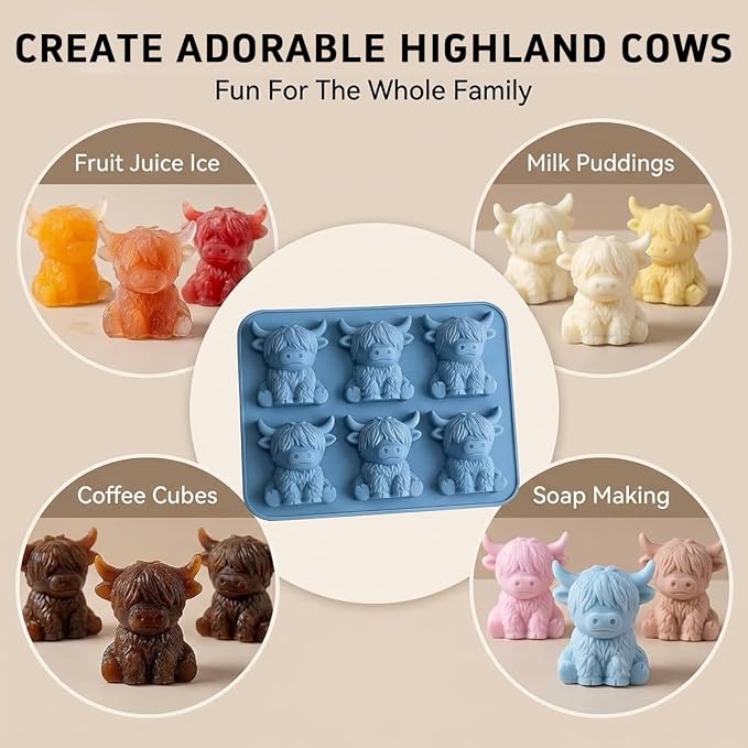 Mini Highland Cow Ice Cube Mold - Image 5