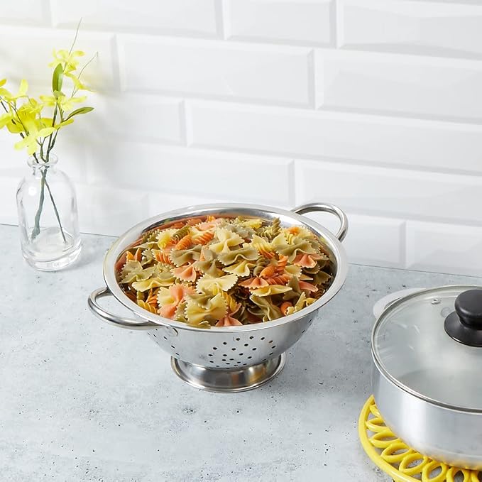 Home Basics Deep Colander Stainless Steel 3 Quart#44; - Image 5