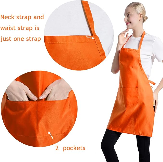 Orange Plain Bib Aprons Bulk in Big Size - Image 2