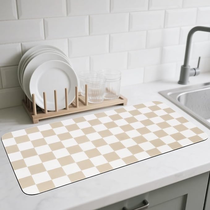 CooRug Checkered Dish Drying Mat by CooRug