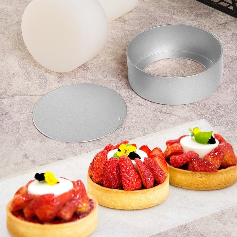 Mini Tart Pans with Removable Bottom Set of 4, Mini Tart Mold With