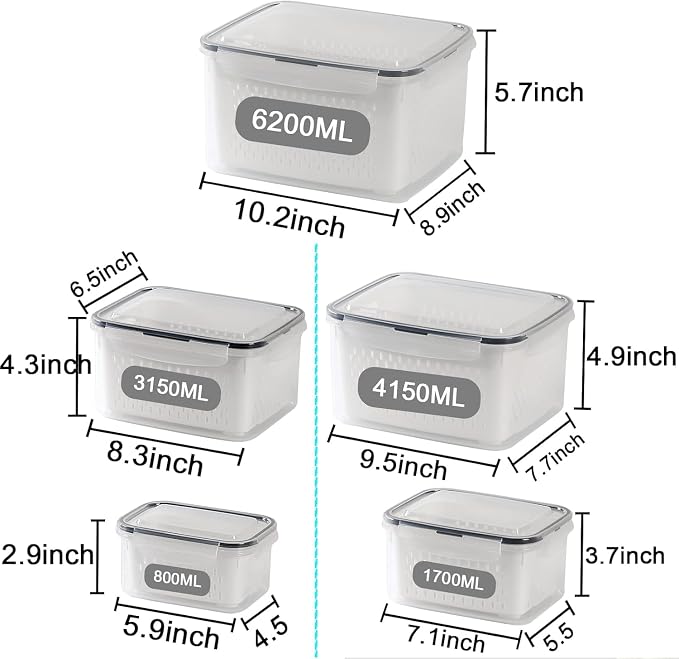 Large Fridge Food Storage Container Set - Image 2