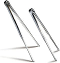 Stainless Steel Kitchen Tongs 2 Set, Non-Slip Serrated Tips, One-Piece Metal by Unknown
