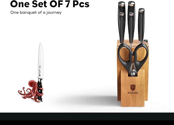 BRODARK Knife Set: 7 Piece Ultra Sharp Kitchen Knife Set Without Steak Knives - Image 7