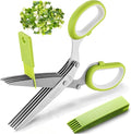 Herb Scissors with 5 Blades & Cleaning Kit, Stainless Steel Kitchen Shears by SASACIA